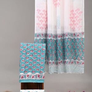 Block Print Cotton Suit With Cotton Dupatta