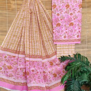 Jaipuri Print Cotton Suit With Cotton Dupatta