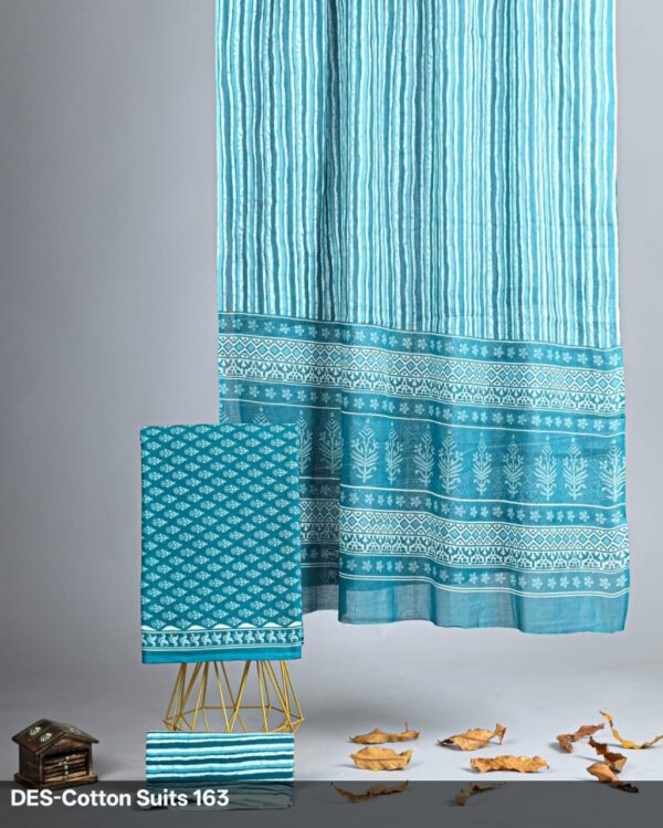 Jaipuri Print Cotton Suit With Cotton Dupatta