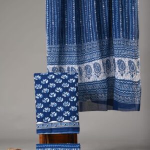 Jaipuri Print Cotton Suit With Cotton Dupatta