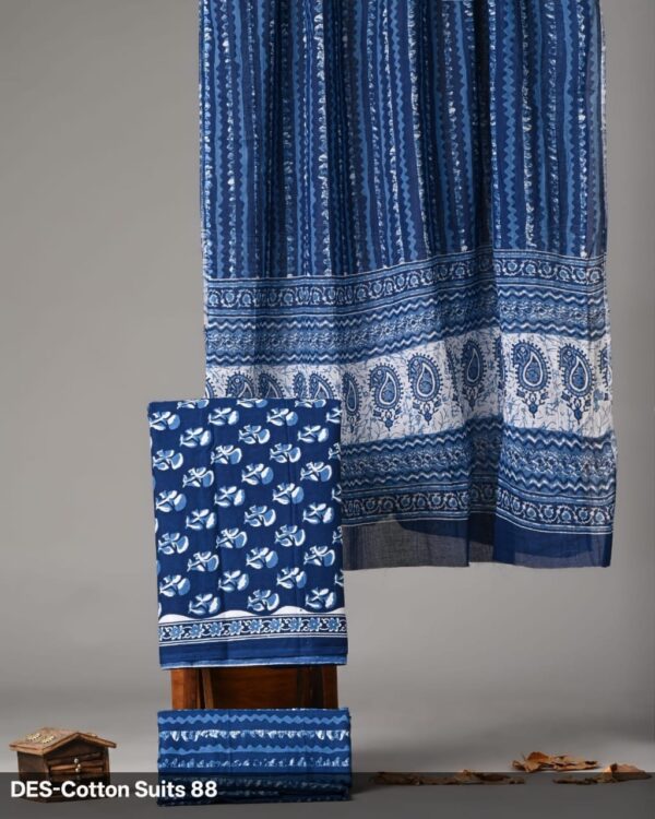 Jaipuri Print Cotton Suit With Cotton Dupatta