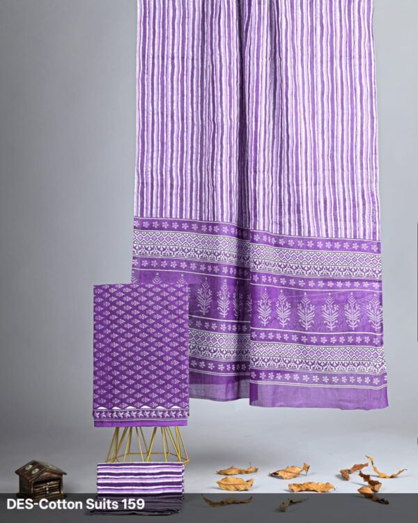 Jaipuri Print Cotton Suit With Cotton Dupatta