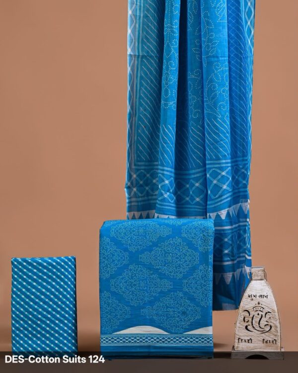 Jaipuri Print Cotton Suit With Cotton Dupatta