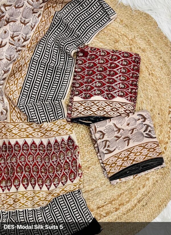 Modal Silk With Dupatta Modal Silk  With Bottom Maslin Cotton