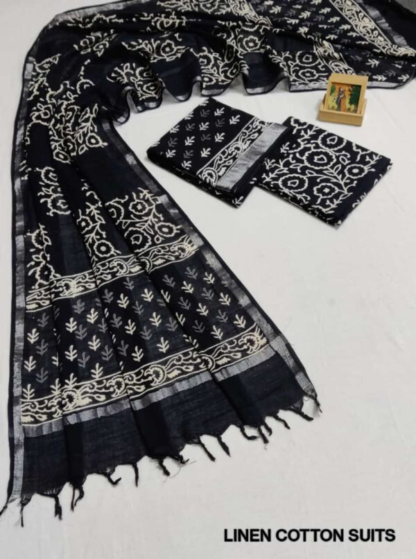 Hand Block Print Linen Cotton Suit
