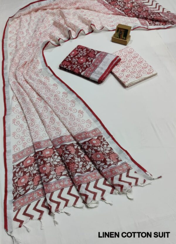Hand Block Print Linen Cotton Suit