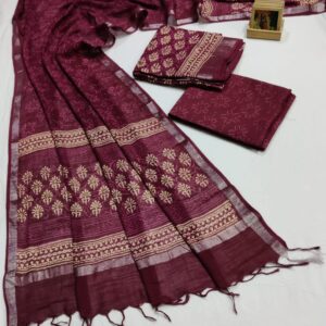 Hand Block Print Linen Cotton Suit