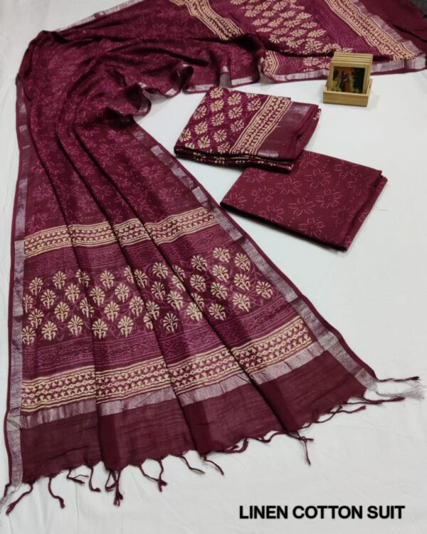 Hand Block Print Linen Cotton Suit