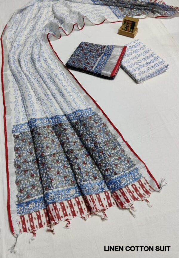 Hand Block Print Linen Cotton Suit