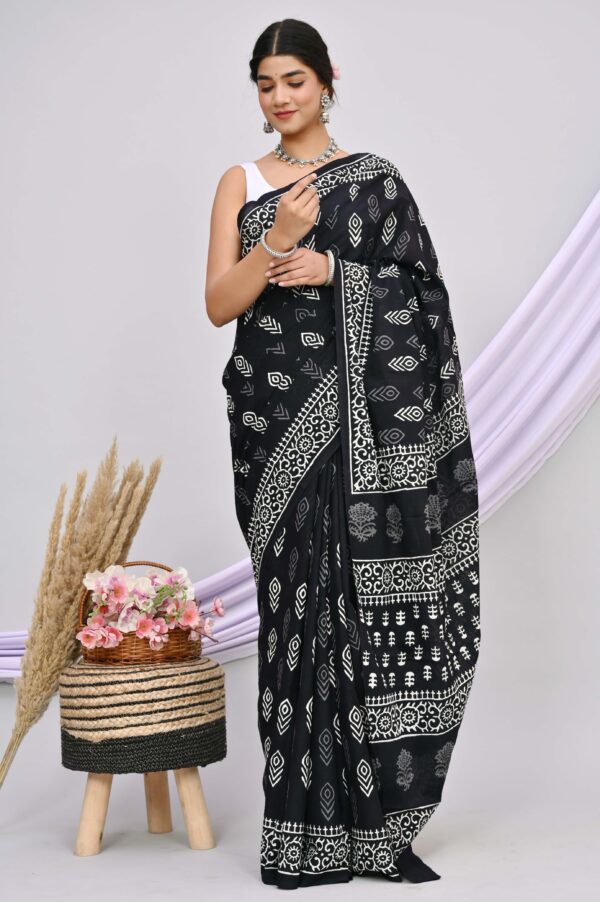 Block Print Cotton Saree