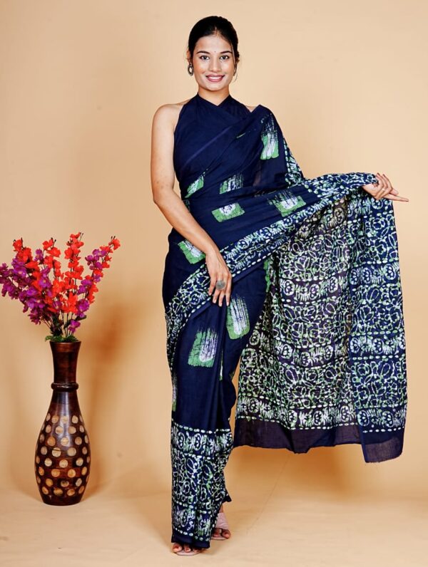 Block Print Cotton Saree