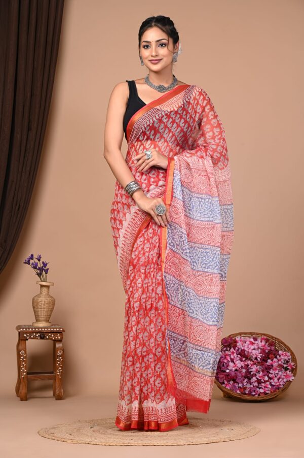 Block Print Kota Dorriya Saree