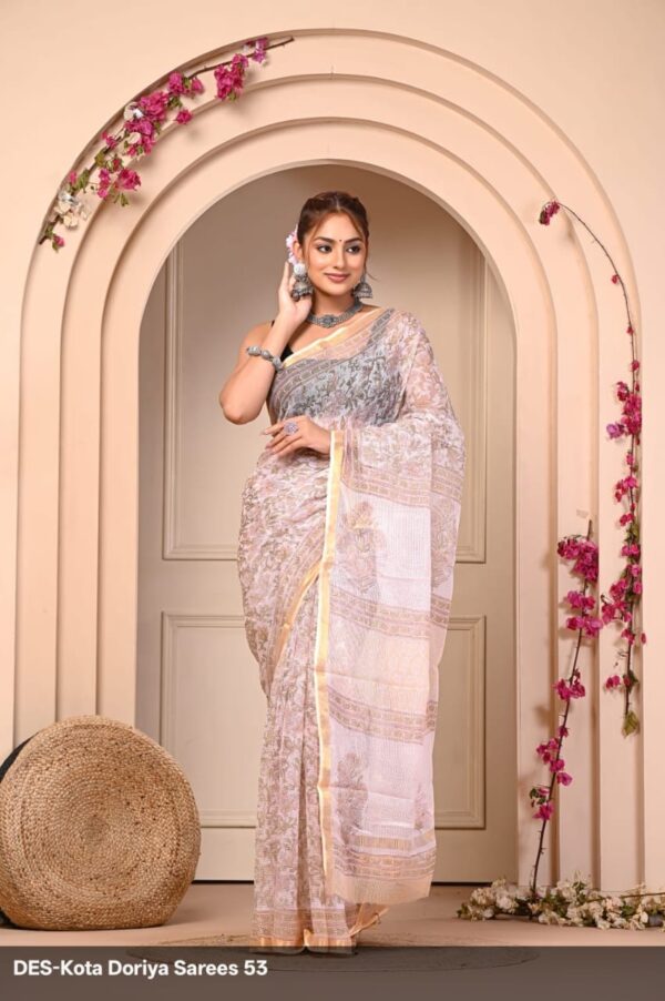 Block Print Kota Dorriya Saree