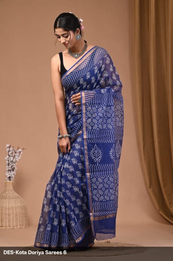 Block Print Kota Dorriya Saree