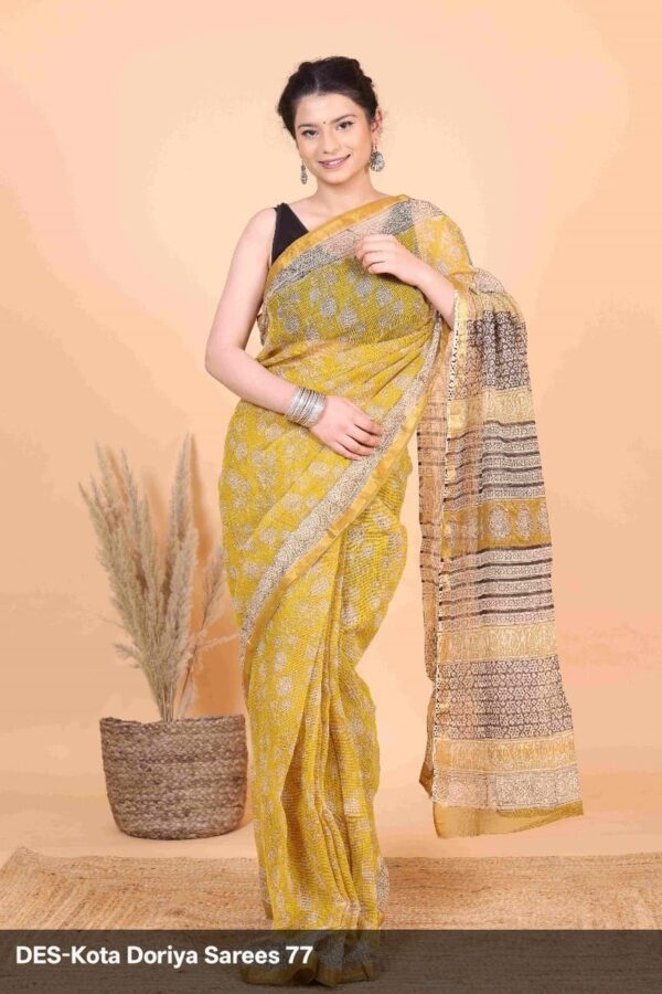 Block Print Kota Dorriya Saree