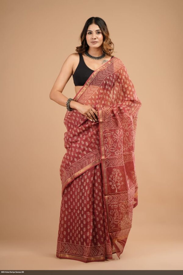 Block Print Kota Dorriya Saree