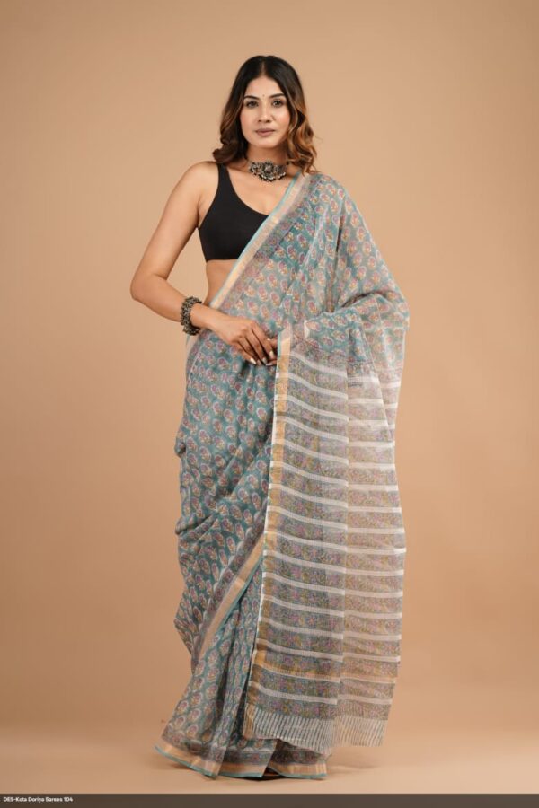 Block Print Kota Dorriya Saree