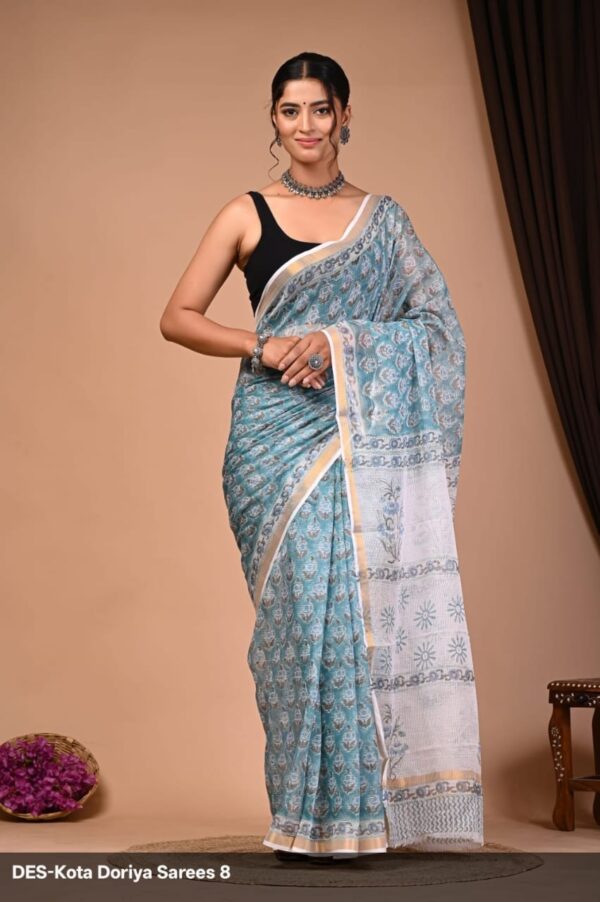 Block Print Kota Dorriya Saree