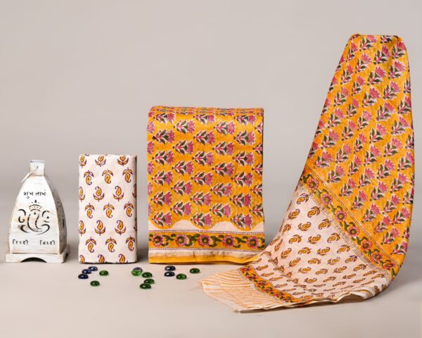 Hand Block Print Chanderi Silk Suit