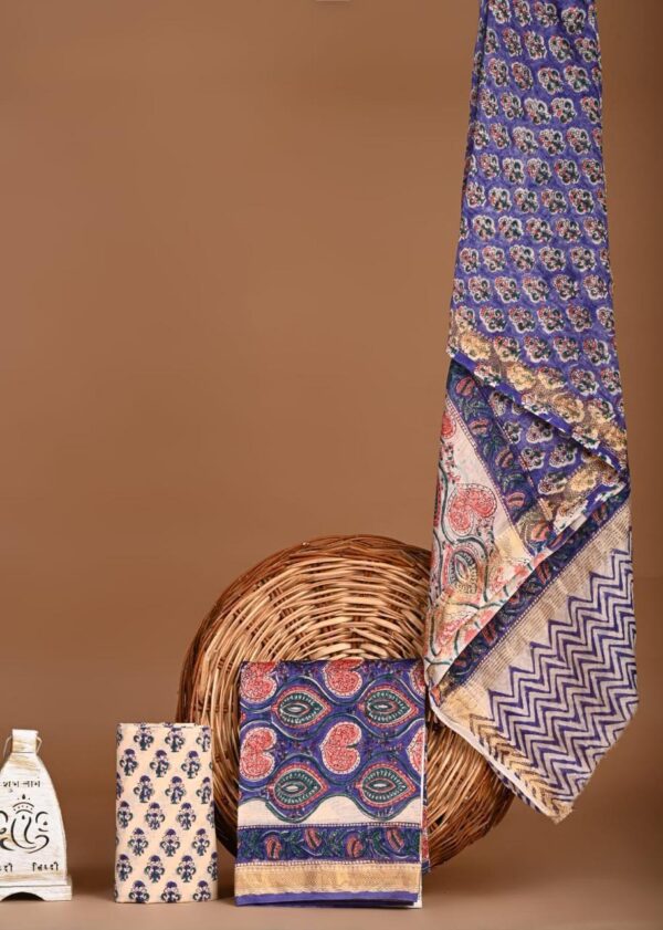 Block Print Maheshwari Suit