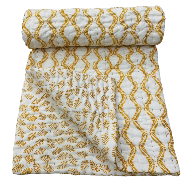 Block Print Baby Quilt 40x60 Inches