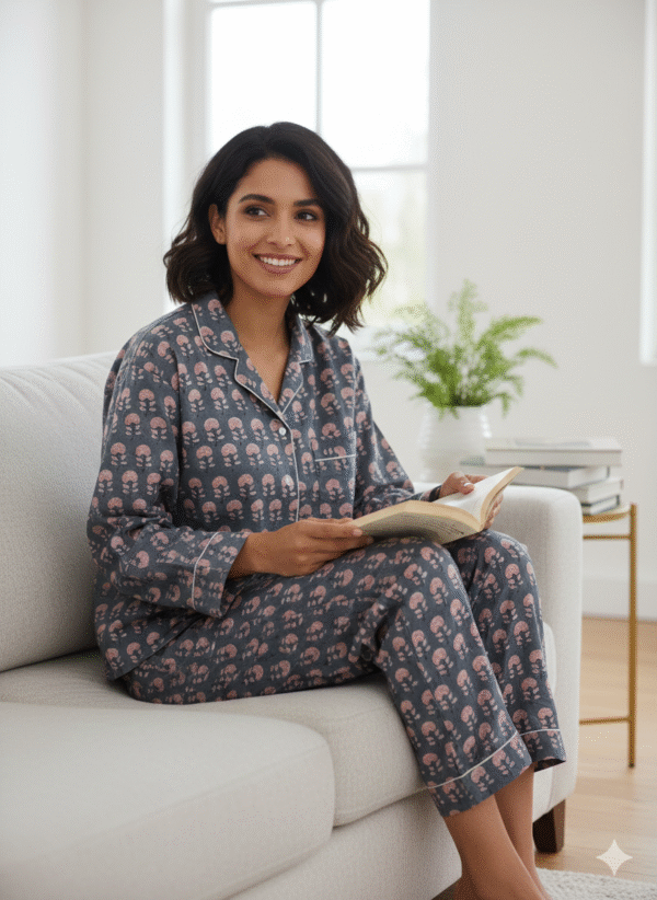 Jaipuri Print Night Suits Long