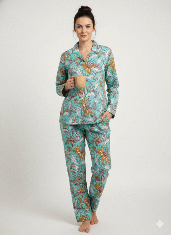 Jaipuri Print Night Suits Long