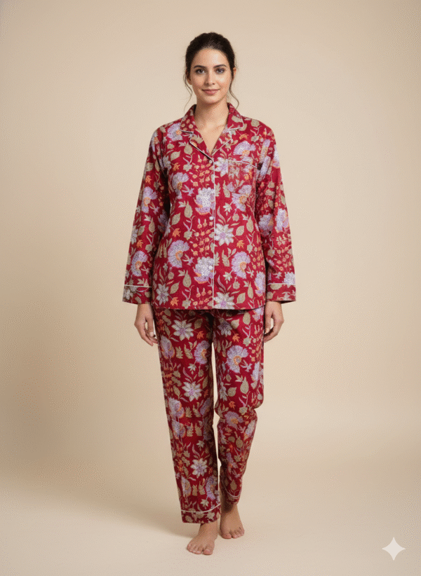 Jaipuri Print Night Suits Long