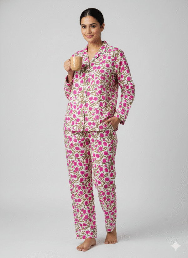 Jaipuri Print Night Suits Long