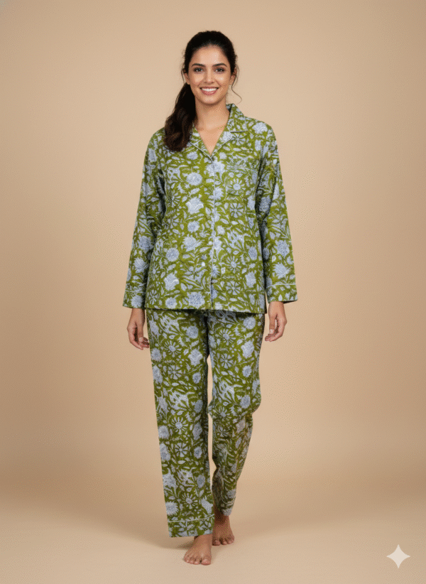 Jaipuri Print Night Suits Long