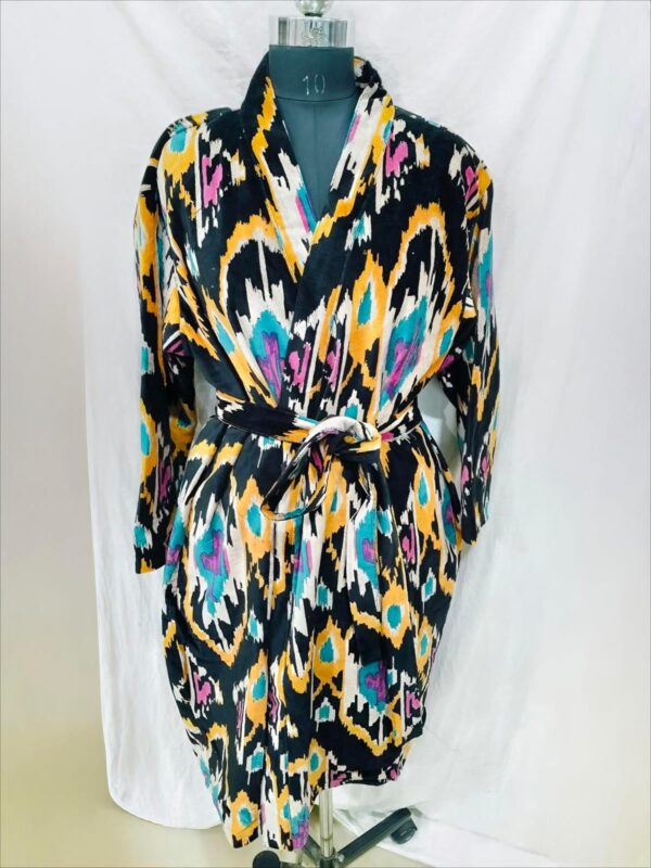 Jaipuri Print Cotton Velvet Robe