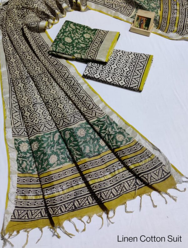 Hand Block Print Linen Cotton Suit