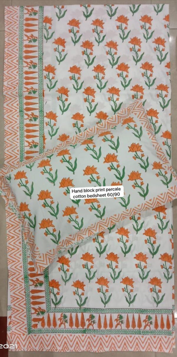 Block Print Bedsheet With 1 Pillow