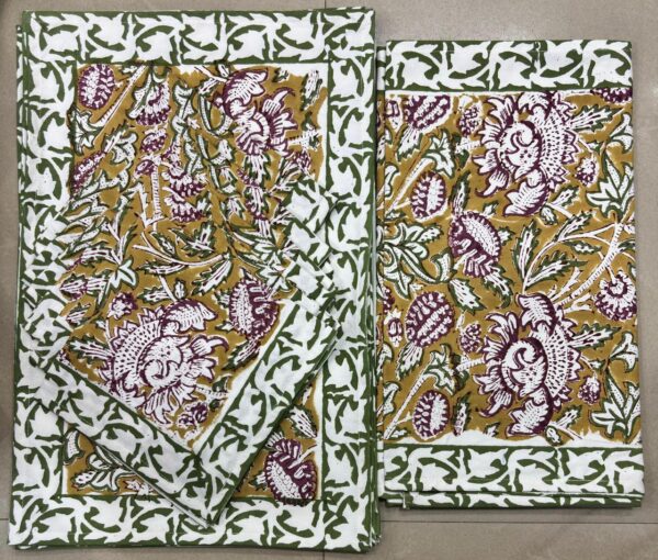 Block Print Canvas Mate Set With Runner