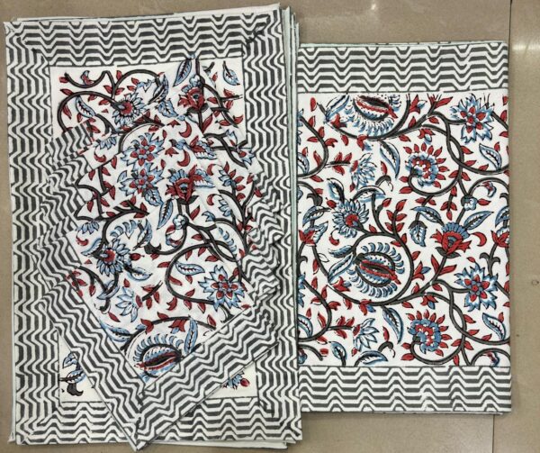 Block Print Canvas Mate Set With Runner