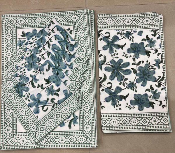 Block Print Canvas Mate Set With Runner