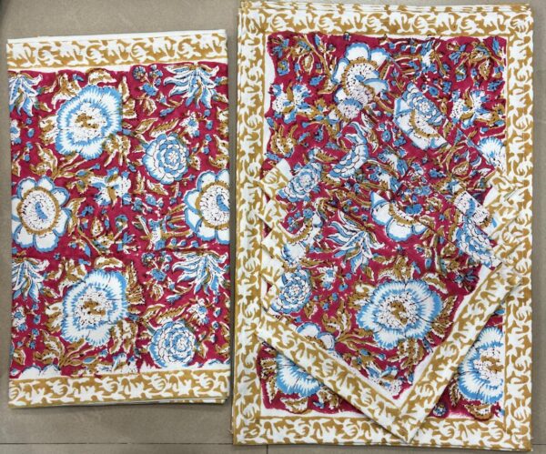 Block Print Canvas Mate Set With Runner