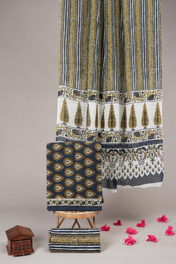 Jaipuri Print Cotton Suit With Cotton Dupatta