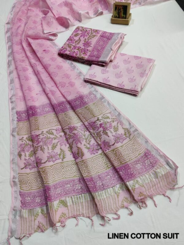 Hand Block Print Linen Cotton Suit