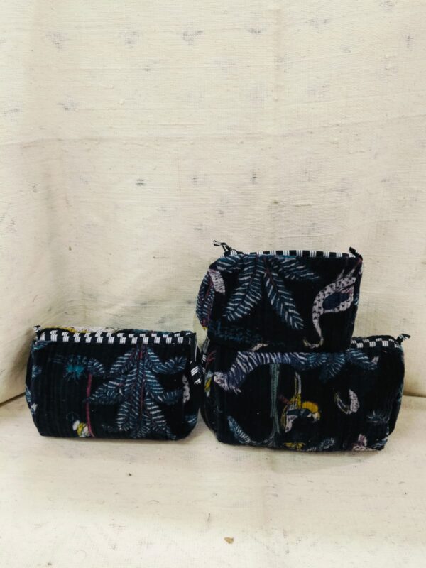 Jaipuri Print Velvet Makeup Bag