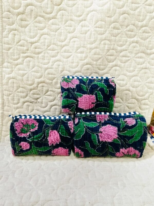 Jaipuri Print Velvet Makeup Bag