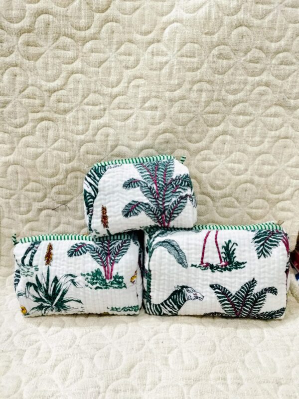 Jaipuri Print Velvet Makeup Bag