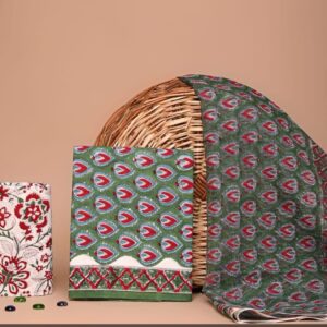 Block Print Cotton Suit With kota Doriya Dupatta