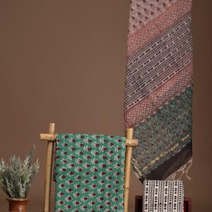 Block Print Cotton Suit With kota Doriya Dupatta