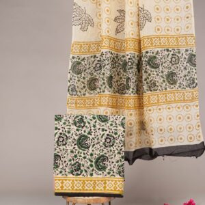 Block Print Cotton Suit With Cotton Dupatta