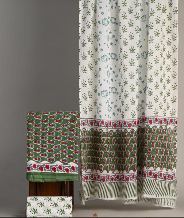 Block Print Cotton Suit With Cotton Dupatta