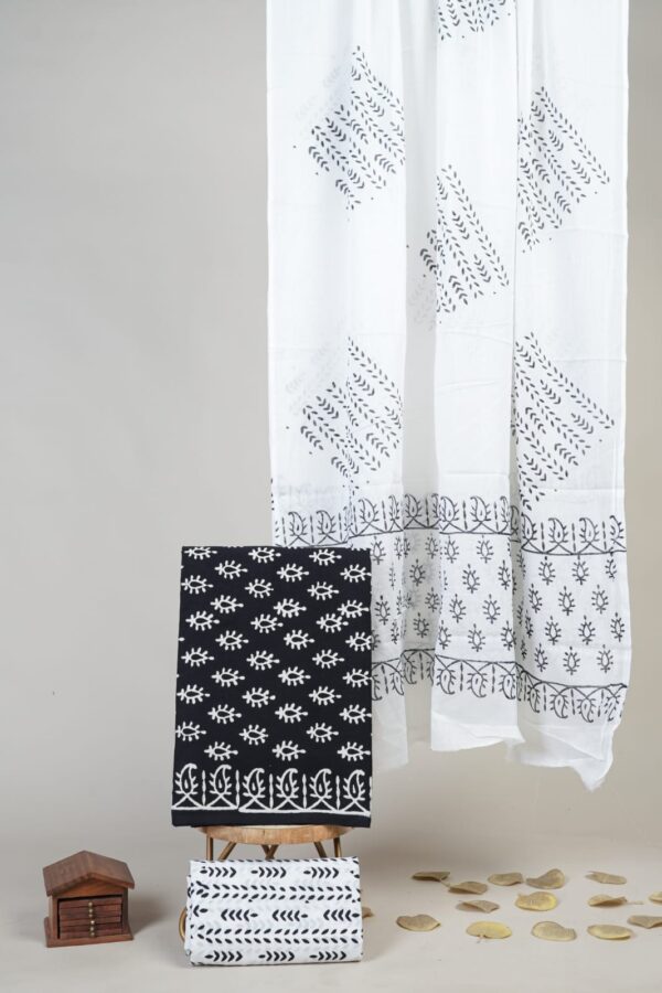 Block Print Cotton Suit With Cotton Dupatta