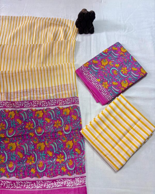 Jaipuri Print Cotton Suit With Cotton Dupatta