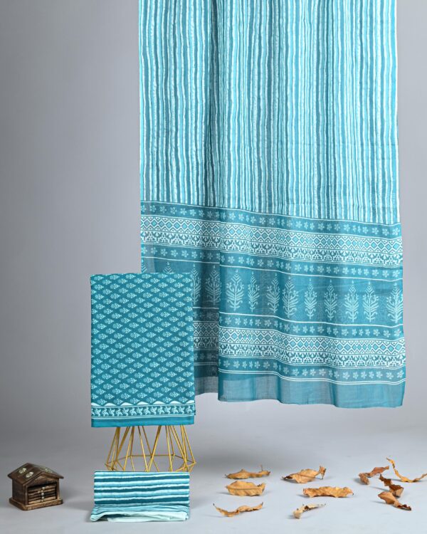 Jaipuri Print Cotton Suit With Cotton Dupatta