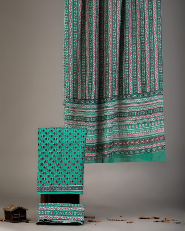 Jaipuri Print Cotton Suit With Cotton Dupatta